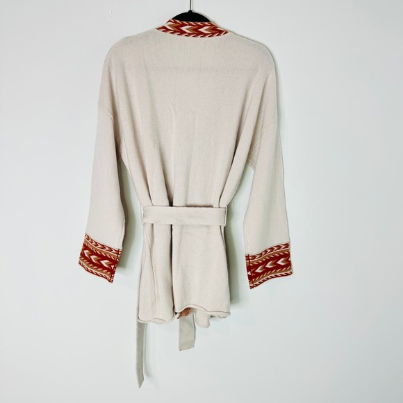 NEW NakedCashmere Aztec Trim Open Front Cardigan Sweater - Picture 5 of 8